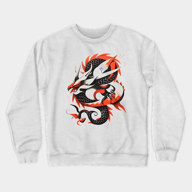 Shadow of the Dragon Crewneck Sweatshirt by bulografik